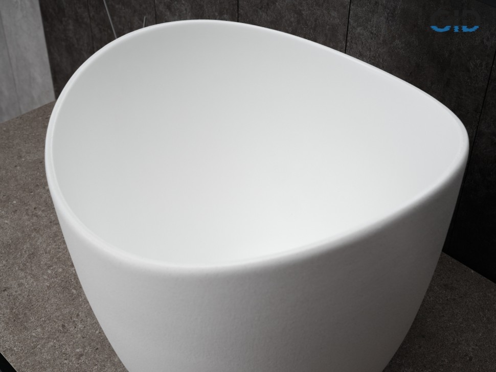 Раковина Gid N9303wg 51221 накладная белый матовый / белый графит 36x36x32