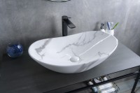 Раковина Gid Mnc811C 54478 накладная под камень глянцевая 61x37x15