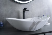 Раковина Gid Mnc811C 54478 накладная под камень глянцевая 61x37x15