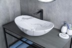 Раковина Gid Mnc811C 54478 накладная под камень глянцевая 61x37x15
