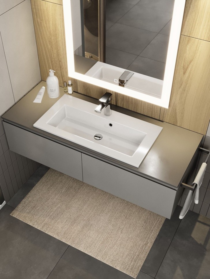 Раковина для ванной 70 см, Uperwood Aurora, белая глянцевая