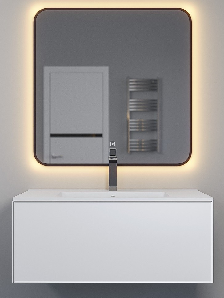 Раковина для ванной 86 см, Uperwood Parma Premium, белая глянцевая                     