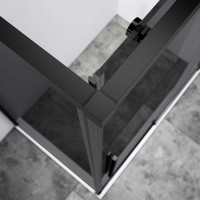 Душевой уголок Slim-N VSR-4SN8013CGB, 1300*800, черный, стекло тонированное