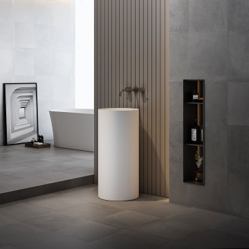 Раковина Солид Серфейс (Solid Surface) Vincea VBS-6SP01MW, 400*400*850, напольная, цвет белый матовый