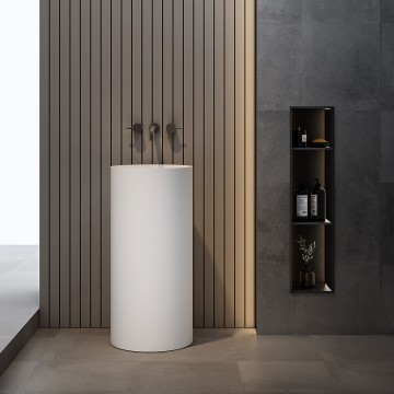 Раковина Солид Серфейс (Solid Surface) Vincea VBS-6SP01MW, 400*400*850, напольная, цвет белый матовый