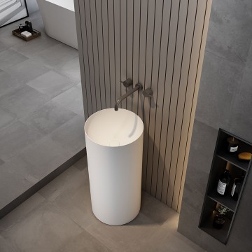 Раковина Солид Серфейс (Solid Surface) Vincea VBS-6SP01MW, 400*400*850, напольная, цвет белый матовый