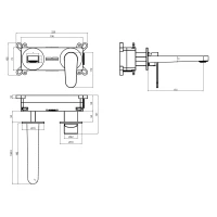 AQM6915GM Novara Смеситель для раковины настенный на 2отв., цвет металл