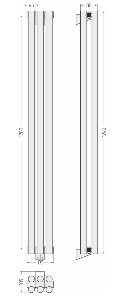Эстет-11 1200х135 3 секции
