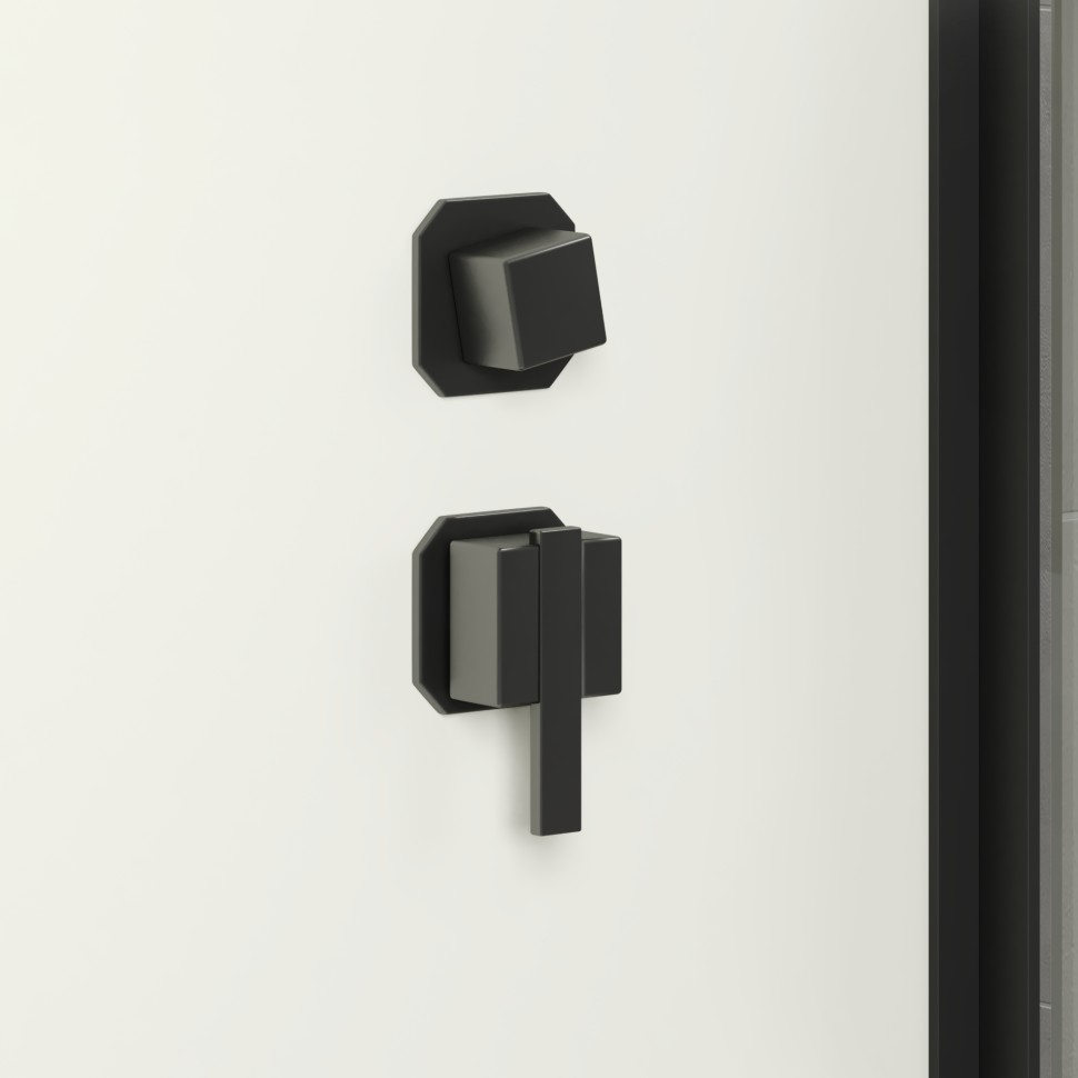 Душевая кабина Niagara Standart ST80/15Q/BL/BK (80х80х200) квадрат,поддон 15см,распашная,проф.черный,без крыши,3 места