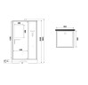 Душевая кабина Niagara Standart ST80/15Q/BL/BK (80х80х200) квадрат,поддон 15см,распашная,проф.черный,без крыши,3 места