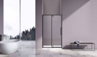 Душевая дверь Slim-N VDP-4SN100CLB, черный матовый, стекло прозрачное
