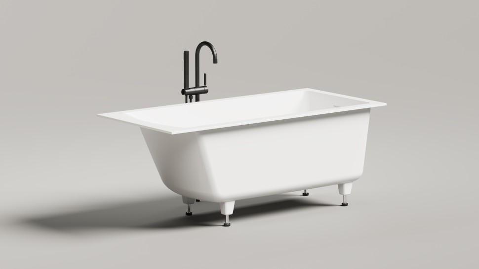 Ванна встраиваемая CASCATA 170x70  покраска по RAL полностью S-Sense Глянцевое
