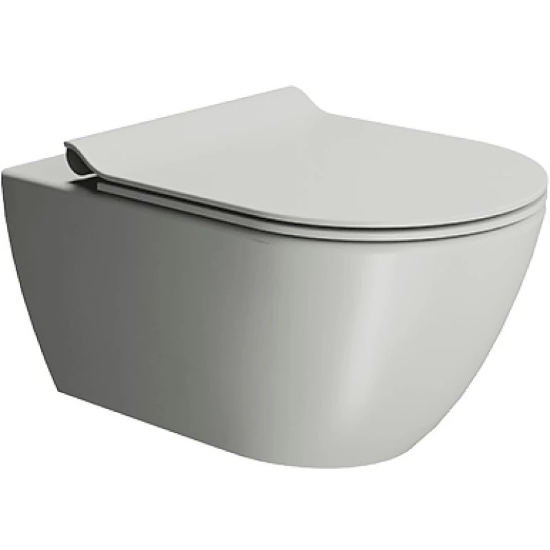 Унитаз подвесной безободковый GSI PURA 8815FR517 550 мм х 360 мм, с Swirlflush, с крепежом, цвет Cenere Matte (старый артикул 881517 / 8815FR217)