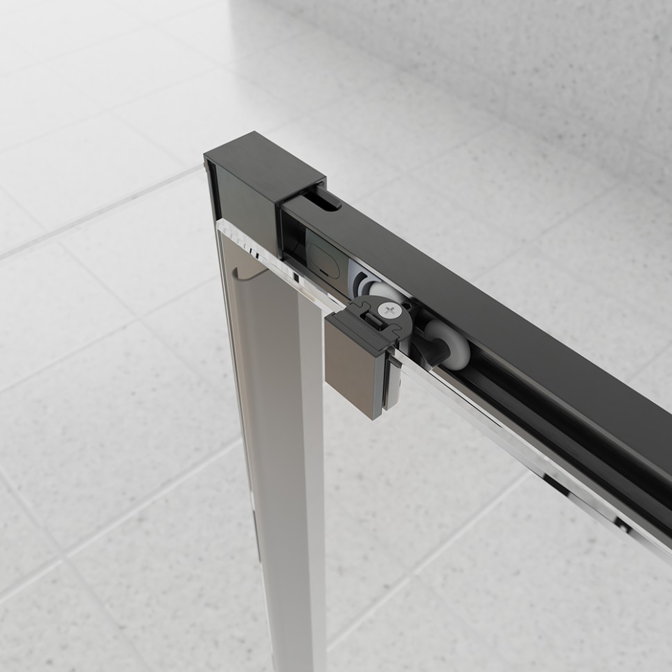 Душевой угол Veconi Evo 100SP GR 1200х1000x1950, графит брашинг, прозрачное стекло