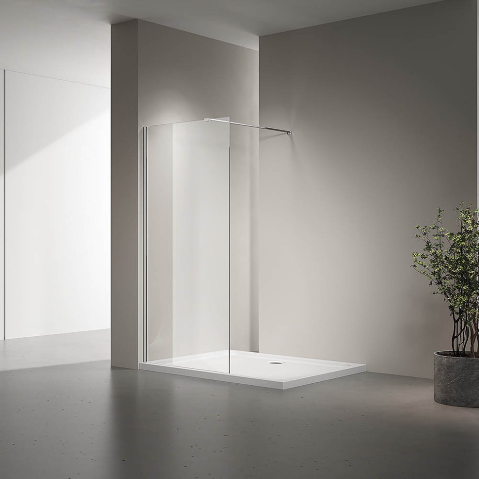 Душевая перегородка Veconi Korato KR-72, 800x2000, хром, стекло прозрачное New