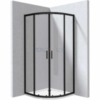 Душевая кабина, с поддоном, полукруглая - 80x80 см