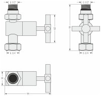 Вентиль прямой крест (G 1/2&quot; НР х G 3/4&quot; НГ)