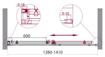 Душевая дверь BelBagno ACQUA-BF-1-140-C-Cr