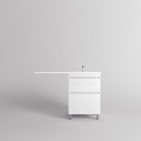 Тумба напольная STYLELINE "Даллас ЛЕОН 120", Люкс белая, PLUS с раковиной ESTETUS ЛЕОН 1200*549 левый