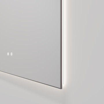 Зеркало Vincea LED VLM-4F100GM-2 1000х800 c сенсорным выключателем, антизапотевание, вороненая сталь
