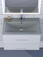Раковина для ванной кварцевая Uperwood Foster Quartz 70х45,5х17,5 см, серая матовая, бетон