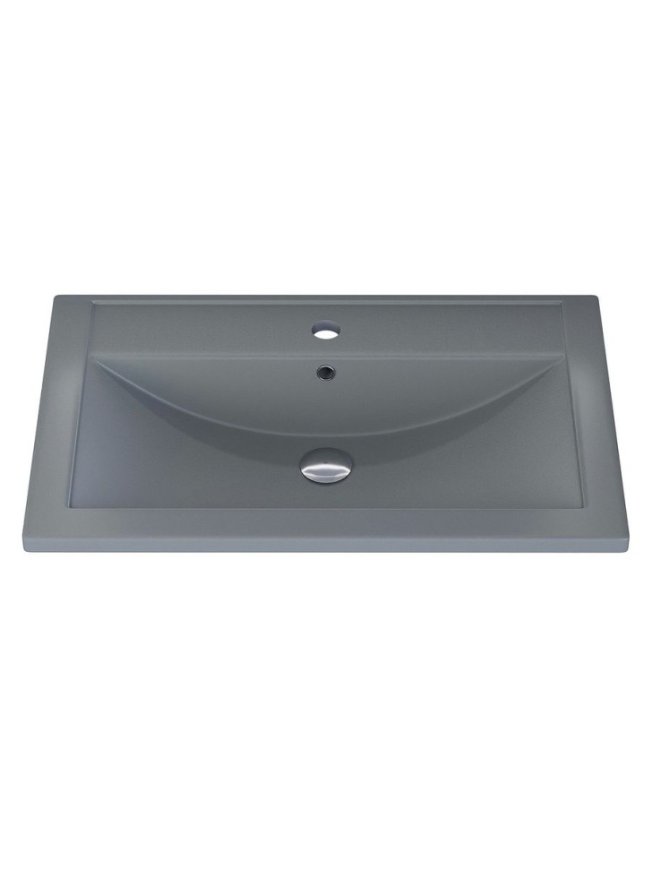 Раковина для ванной кварцевая Uperwood Foster Quartz 70х45,5х17,5 см, серая матовая, бетон