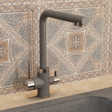 Смеситель для кухни Uperwood Quartz Premium UPD-03-03, с каналом для фильтрованной воды, серый