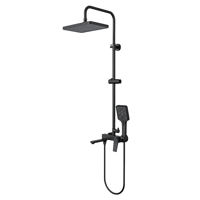 Душевая стойка со смесителем с коротким изливом OSGARD BRETTA BLACK 51050