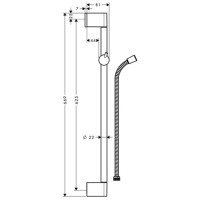 Штанга для душа Hansgrohe Crometta Uniса 66 см, цвет: хром 85 27615000