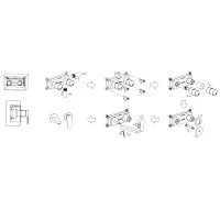 AQM6915MB Novara Смеситель для раковины настенный на 2отв., цвет черный матовый