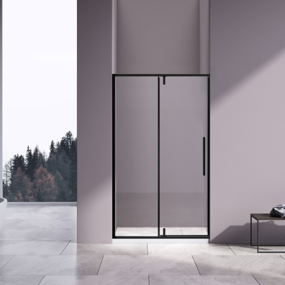 Душевая дверь Slim-N VDP-4SN120CLB, черный матовый, стекло прозрачное