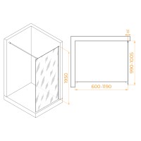 Душевая перегородка RGW WA-002G (Прозрачное, 1000)