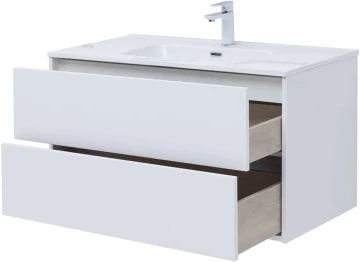 Тумба с раковиной Lino 80 (Flat) белый глянец