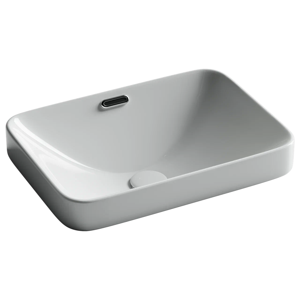 Раковина встраиваемая сверху CERAMICANOVA Element с отверстием слива - перелива прямоугольной формы 460x330x170 мм цвет белый арт. CN6078