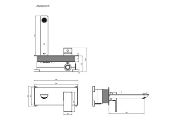 AQM6815CR Savona Смеситель для раковины, настен., на 2 отв., Комплект, хром