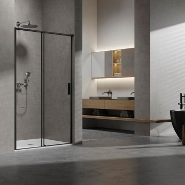 Душевая дверь Слим (Slim) VDS-6SL110CLB, 1100, черный, стекло прозрачное
