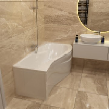 Комплект Акриловая ванна TIMO VINO1590R 150*90*66+Каркас + Слив-перелив+Гидромассаж 6 форсунок+Гидромассаж спины 3 форсунки+Хромотерапия+Фронтальная панель