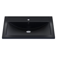 Раковина для ванной кварцевая Uperwood Foster Quartz 70х45,5х17,5 см, черная матовая, уголь