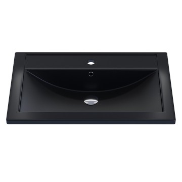 Раковина для ванной кварцевая Uperwood Foster Quartz 70х45,5х17,5 см, черная матовая, уголь