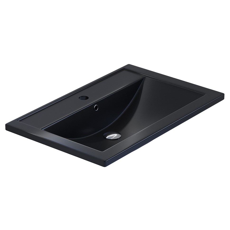 Раковина для ванной кварцевая Uperwood Foster Quartz 70х45,5х17,5 см, черная матовая, уголь