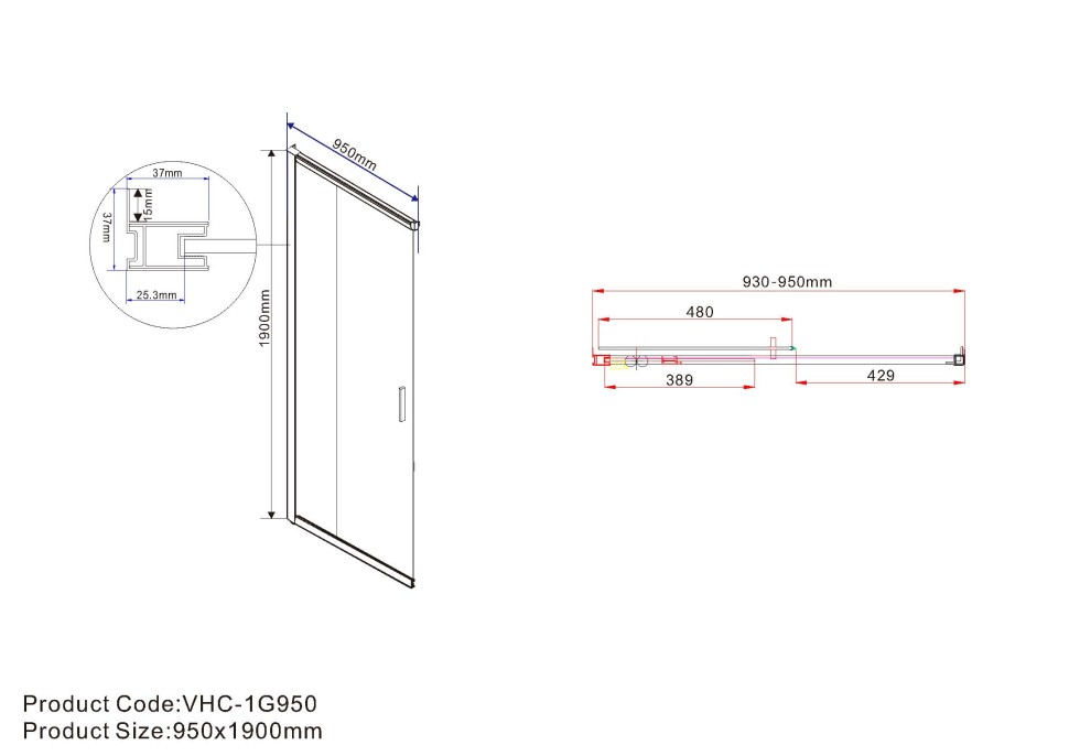 Душевой уголок Гарда (Garda) VSS-1G9511CLGM, 1100*950, вороненая сталь, стекло прозрачное