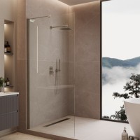 Душевая перегородка Волк-Ин (Walk-In) VLSW-1H700CLBN, 700*2000, брашированный никель, стекло прозрачное
