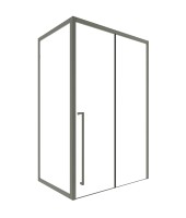 Timo Душевая дверь TDSS-120/13C-8L, раздвиж 1200*2000, проф никель + торцевое стекло TSS-900/13C-8 900*2000, проф никель