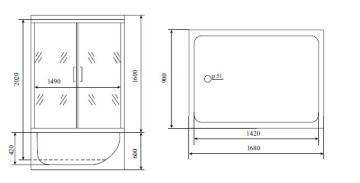 Timo Lux TL-1506 душевая кабина 167*90*220