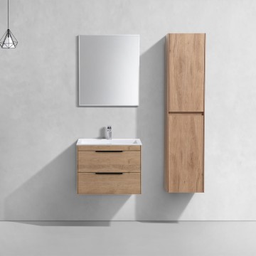 База под раковину Кьяра 2D (Chiara 2D) 600 подвесная, 2 выкатных ящика микролифт, Натуральный дуб (N.Oak)