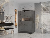 Душевое ограждение Ambassador Intense 110022202IBB-110IBB (130х110х200) прямоугольник,черный,стекло тонированное,раздвижная,2 места