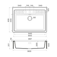 Кухонная мойка Omoikiri Kinokawa 90-GB Artceramic/графит