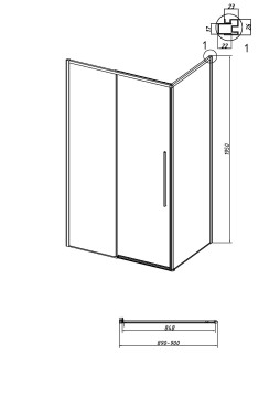 Боковая стенка Grossman Galaxy 200.K33.01.90.10.00 (90х195) хром,стекло прозрачное, 1 место