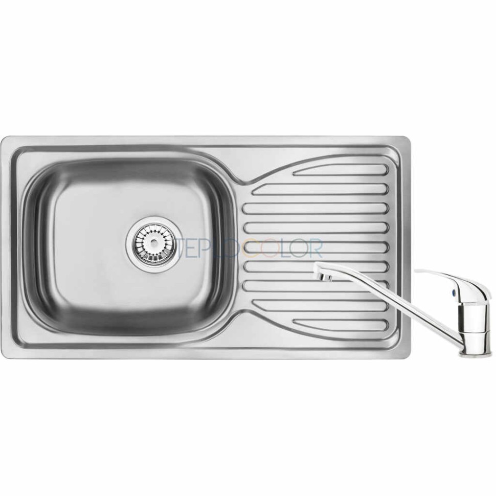 Сальная мойка со смесителем, 1-чаша с осушкой