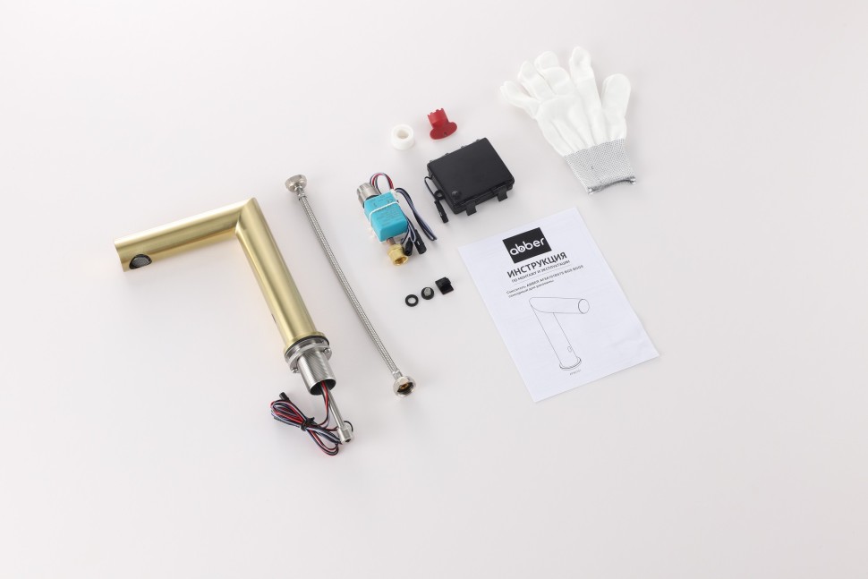 Смеситель ABBER Perfekte 316 AF8A101BGS сенсорный для раковины, брашированное светлое золото